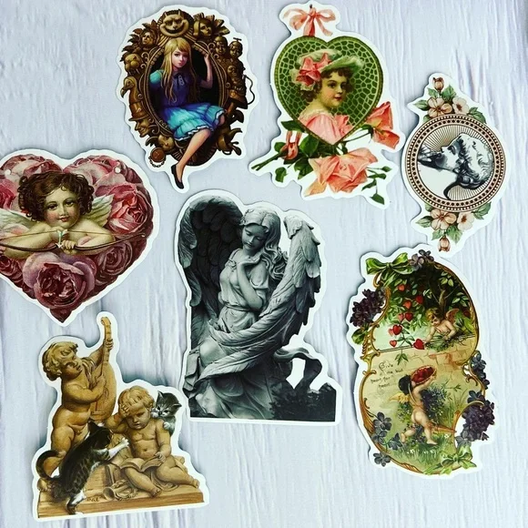 Old World Charm, Ornate Decor, Flowers, Books, Cherubs, And More, 50 Stickers - Picture 8 of 15